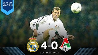 Real Madrid vs Lokomotiv Moscow 40  Madrid with Zidane Figo Roberto Carlos  UCL 20012002 [upl. by Aleunamme]