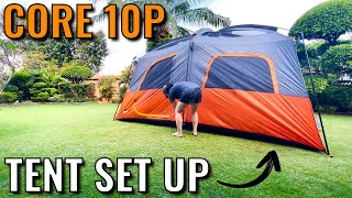 How to Set Up the Core 10Person Straight Wall Cabin Tent [upl. by Leede]