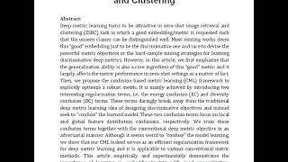 Confusion Based Metric Learning for Regularizing Zero Shot Image Retrieval and Clustering [upl. by Lacie]