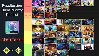 Recollection Limit Break Priority Tier List [upl. by Drucie]