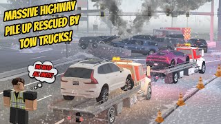 Greenville Wisc Roblox l MASSIVE Highway PileUp SNOW STORM Tow Truck RESCUE Roleplay [upl. by Damle]