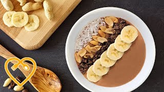 Smoothie Bowl Rezept zum Abnehmen  Erdnuss amp Schoko  Mein gesunder Ernährungsplan [upl. by Ahsotal632]