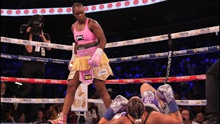 Claressa Shields knocks out Vanessa LepageJoanisse in 2nd round winning 4th and 5th titles [upl. by Eidassac]