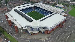 The Glasgow rangers Ibrox football stadium drone fly over [upl. by Airam]