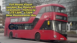 Extended Full Route Visual  London Bus Route 21  Lewisham Shopping Centre  Holloway Nags Head [upl. by Ronen]