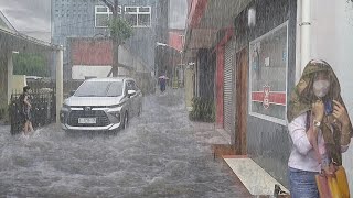 Super heavy rain in Indonesian village Time to Get Rid of Stress and Insomnia [upl. by Teirrah]