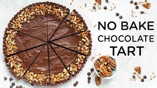 NO BAKE CHOCOLATE TART ‣‣ vegan amp glutenfree [upl. by Lindo]