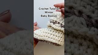 Crochet winter baby booties CrochetByNora [upl. by Norramic]