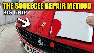 BIG Chip Repair using the Squeegee method Fix your own car SCRATCHES and CHIPS Save Money [upl. by Neerhtak853]