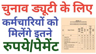 PAYMENT FOR ELECTION DUTY TO GOVT EMPLOYEES जानिए किसको मिलेगा कितना पैसा Election Duty Payment [upl. by Eiramalegna]