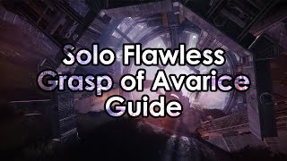 Destiny 2 How to Solo Flawless The Grasp of Avarice Dungeon [upl. by Pardew623]