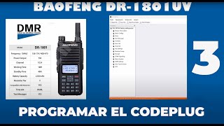 Programar Baofeng DR1801 UV Desde 0 Paso a paso [upl. by Hadihahs804]