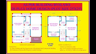 250quotX 250quot EAST FACING HOME PLANDUPLEX WITH PARKINGDUPLEX HOME DESIGN [upl. by Dietsche]