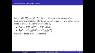 Conformal Submersion with Horizontal Distribution and Geodesics [upl. by Adah863]