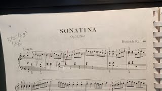 Sonatina Op55 No1  Kuhlau slow [upl. by Adlanor]