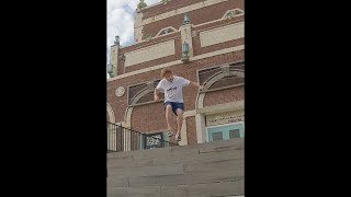 Extreme Footbag Stunt Down STAIRS [upl. by Ardnua239]