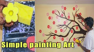 painting wall art Ideas easy DIY flowers [upl. by Stefa483]