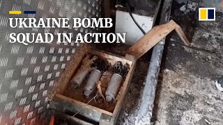 Ukraine explosives team tries to clear Kharkiv of Russian cluster bombs [upl. by Garrott]