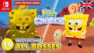 SPONGEBOB SQUAREPANTS THE COSMIC SHAKE  Part 16  All Bosses Plush Gary Costume Nintendo Switch [upl. by Alliw]