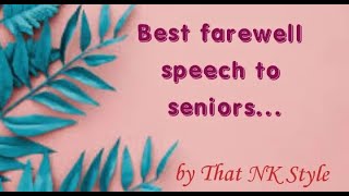 Poetry For Seniors ❤️  Dear seniors  Farewell Poetry  KKSB [upl. by Hanan404]