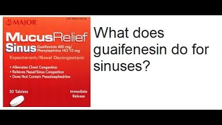 What does guaifenesin do for sinuses [upl. by Alo]