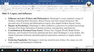 Michel de montaigne  life and work  English literature  ba  ma  essay  non fiction  Part 2 [upl. by Minny902]