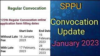 SPPU 122th regular convocation update Newz 2023 [upl. by Narol]