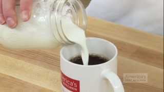 Super Quick Video Tips How to Make Foamed Milk Using a Mason Jar [upl. by Delastre]