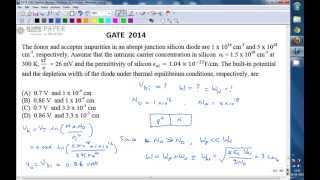 GATE 2014 ECE Built in potential and width of depletion region of abrupt PN junction [upl. by Eidde]