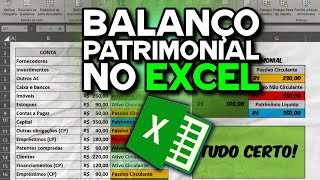 BALANÇO PATRIMONIAL  PLANILHA EXCEL [upl. by Laven]