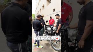 MS Dhoni’s autograph on Royal Enfield shorts youtubeshorts msdhoni ytshorts shortsvideo dhoni [upl. by Comras]