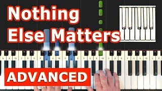 Metallica  Nothing Else Matters  Piano Tutorial Easy  Sheet Music Synthesia [upl. by Hodges288]