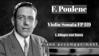 Poulenc  Violin Sonata FP 119  I Allegro con fuoco  Piano Accompaniment [upl. by Dorca847]