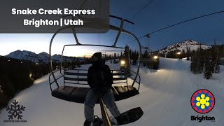 Snake Creek Express 4K  Brighton  Utah brightonresort skiutah chairlifts [upl. by Garlan]