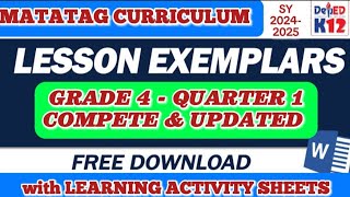 COMPLETE LESSON EXEMPLAR FOR GRADE 4  1ST QUARTER  SY 20242025  MATATAG CURRICULUM [upl. by Ymmit]