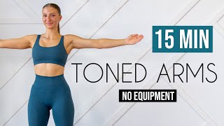 15 MIN TONED ARMS WORKOUT  No Equipment [upl. by Africah]