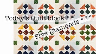 Five Diamonds quilt block  Sew along with me  Make a quilt [upl. by Ashlin]