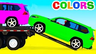 Colors SUV Cars Transportation  Learn Numbers with Superhero amp Colors for Kids Educational Video [upl. by Keare]