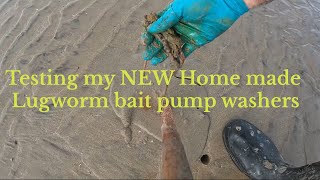 Testing my new home made Lugworm pump washersBait pumping for lugworm [upl. by Clint]