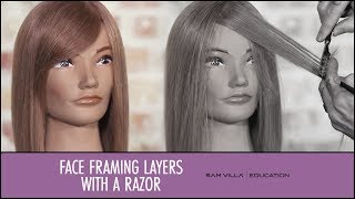 How to Create Face Framing Layers with a Razor [upl. by Nahgaem]