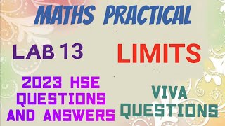 MATHS LAB 13LIMITS2023 HSE QUESTIONS AND ANSWERSVIVA QUESTIONSMETHOD OF WRITING ANSWERS [upl. by Hallock945]