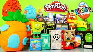 Play Doh Surprise Eggs Spongebob Squarepants Toys Kinder Joy DCTC Playdough Videos [upl. by Salim176]