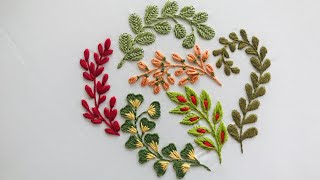 Hand Embroidery Colourful Leaf Embroidery  Embroidery For Beginners  Embroidery For Beginners [upl. by Aderf653]