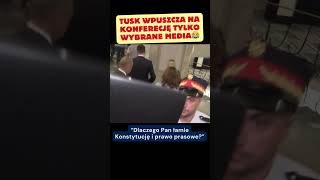 Nieprzychylne media nie są wpuszczane na konferencję Tuska D polityka humor viralshorts [upl. by Field]