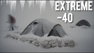 EXTREME 40° Solo Camping 4 Days  Snowstorm amp Hot Tent Winter Camping In Deep Snow  ASMR [upl. by Maiocco506]