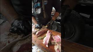 Italy Street Food Cutting and Grilling Huge Beef Steaks Gusti di Frontiera Gorizia [upl. by Eeryt]