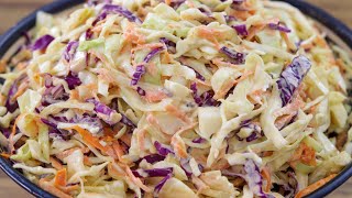 Coleslaw Recipe  How to Make Coleslaw Salad [upl. by Hamilah935]