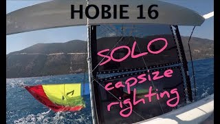 HOBIE 16 capsize righting SOLO is it possible [upl. by Yrallih]