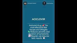 Aciclovir Antiviral medication for herpes and shingles treatment 💊🦠 nursing drug Aciclovir [upl. by Gnohp444]