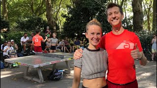 Adam Bobrow vs PingPongLover Katharina Michajlova I Street Table Tennis Cologne [upl. by Ardine]